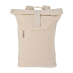 Mochila enrollable hidrófuga con funda portátil 14” 16L color arena segunda vista frontal