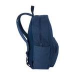 Mochila urbana hidrófuga con compartimento portátil 15,6” y 16L color azul marino vista lateral