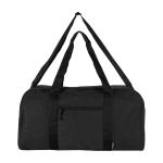 Bolsa de viaje impermeable de lona reciclada con bolsillo frontal 40L color negro segunda vista frontal