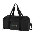 Bolsa de viaje impermeable de lona reciclada con bolsillo frontal 40L color negro