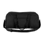 Bolsa de viaje impermeable de lona reciclada con bolsillo frontal 40L color negro tercera vista frontal