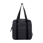 Bolsa nevera impermeable de lona reciclada con capacidad 5L color negro segunda vista frontal