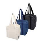 Bolsa nevera impermeable de lona reciclada con capacidad 5L color azul marino segunda vista varios colores