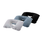 Almohada de viaje inflable y compacta con bolsa a juego color azul bondi segunda vista varios colores