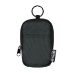 Monedero repelente al agua de poliéster reciclado con clip color negro segunda vista frontal