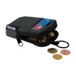 Monedero repelente al agua de poliéster reciclado con clip color negro segunda vista