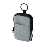 Monedero repelente al agua de poliéster reciclado con clip color gris