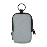 Monedero repelente al agua de poliéster reciclado con clip color gris segunda vista trasera