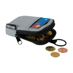 Monedero repelente al agua de poliéster reciclado con clip color gris segunda vista