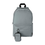 Monedero repelente al agua de poliéster reciclado con clip color gris tercera vista