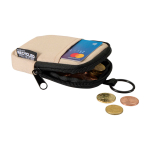 Monedero repelente al agua de poliéster reciclado con clip color marfil segunda vista