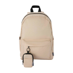 Monedero repelente al agua de poliéster reciclado con clip color marfil tercera vista