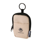 Monedero repelente al agua de poliéster reciclado con clip color marfil vista impresión transfer