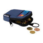 Monedero repelente al agua de poliéster reciclado con clip color azul marino segunda vista