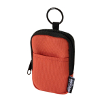 Monedero repelente al agua de poliéster reciclado con clip color naranja oscuro