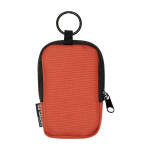 Monedero repelente al agua de poliéster reciclado con clip color naranja oscuro segunda vista trasera