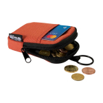 Monedero repelente al agua de poliéster reciclado con clip color naranja oscuro segunda vista