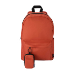 Monedero repelente al agua de poliéster reciclado con clip color naranja oscuro tercera vista