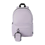 Monedero repelente al agua de poliéster reciclado con clip color lila tercera vista