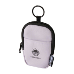 Monedero repelente al agua de poliéster reciclado con clip color lila vista impresión transfer