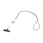 Lanyard para smartphone con cable 5 en 1 integrado y conexiones USB color blanco segunda vista frontal