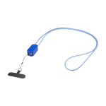 Lanyard para smartphone con cable 5 en 1 integrado y conexiones USB color azul real segunda vista frontal
