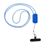 Lanyard para smartphone con cable 5 en 1 integrado y conexiones USB color azul real tercera vista frontal