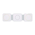 Cargador inalámbrico 3 en 1 plegable y magnético con potencia 15W color blanco segunda vista frontal