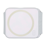 Cargador inalámbrico 3 en 1 plegable y magnético con potencia 15W color blanco tercera vista frontal
