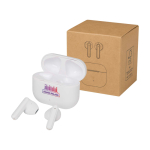 Auriculares Bluetooth con estuche de carga compacto hasta 4h color blanco