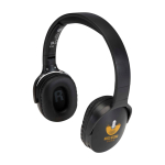 Auriculares inalámbricos plegables con micro y Bluetooth 5.3 color negro vista impresión tampografía