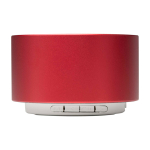 Altavoz Bluetooth de aluminio reciclado con micrófono 3W color rojo segunda vista frontal