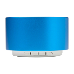Altavoz Bluetooth de aluminio reciclado con micrófono 3W color azul real segunda vista frontal