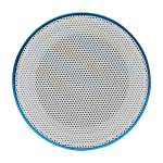 Altavoz Bluetooth de aluminio reciclado con micrófono 3W color azul real tercera vista frontal