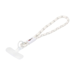 Pulsera para smartphone con correa ajustable e inserto para funda color blanco vista impresión tampografía