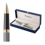 Bolígrafo lacado metalizado en tinta negra Waterman Hemisphere F color gris tercera vista