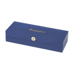 Bolígrafo lacado metalizado en tinta negra Waterman Hemisphere F color miel segunda vista con caja