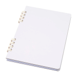Cuaderno de tapa dura de papel reciclado con espiral A5 hojas a rayas color blanco