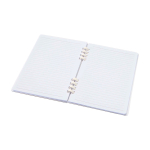 Cuaderno de tapa dura de papel reciclado con espiral A5 hojas a rayas color blanco segunda vista