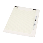 Portapapeles en piel sintética con clip magnético A4 con hojas a rayas color blanco