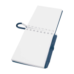 Libreta mini con borde en espiral y bolígrafo de tinta negra color azul marino segunda vista