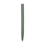 Libreta mini con borde en espiral y bolígrafo de tinta negra color verde jaspeado tercera vista trasera