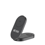 Cargador ecológico plegable 3 en 1 compacto con entrada USB-C 25W color gris vista de impresión