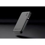 Batería externa con cable retráctil e indicador de carga 10.000 mAh color negro vista de ambiente