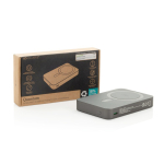 Powerbank magnética e inalámbrica de 25W con USB-C 10.000 mAh color gris segunda vista con caja