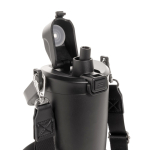 Botella térmica de acero inoxidable reciclado con cordón 600ml color negro sexta vista