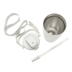 Botella térmica de acero inoxidable reciclado con cordón 600ml color blanco séptima vista