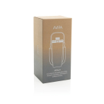 Botella térmica de acero inoxidable reciclado con cordón 600ml color blanco vista con caja