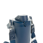 Botella térmica de acero inoxidable reciclado con cordón 600ml color azul marino quinta vista