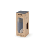 Vaso de viaje térmico de vidrio con funda silicona Black & Blum 340ml color gris vista con caja